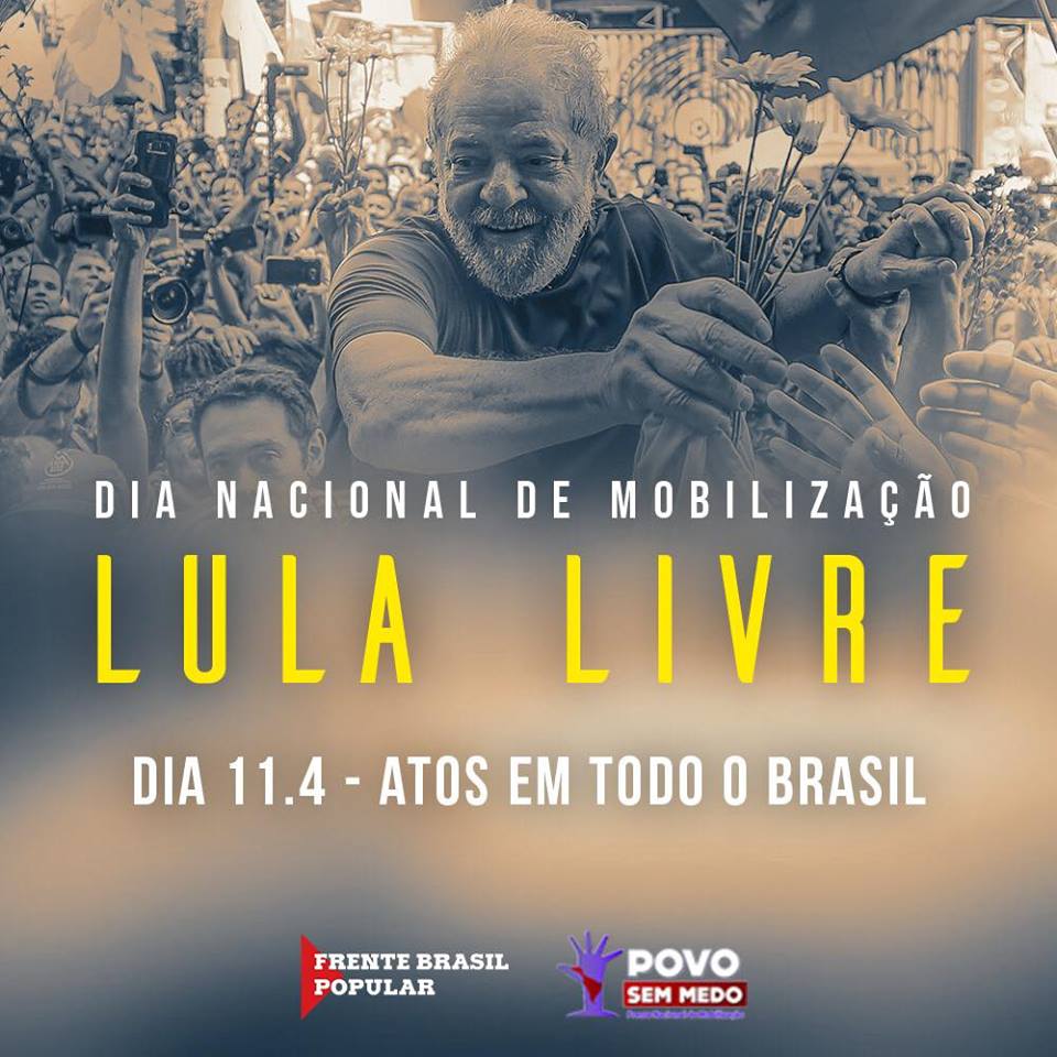 Movimentos sociais divulgam cidades e locais de atos em defesa da liberdade Lula, que ocorrerão amanhã por todo país e no mundo. As mobilizações serão simultâneas à tentativa do Ministro Marco Aurélio Mello de colocar em pauta, no Supremo Tribunal Federal, o julgamento das Ações Diretas de Constitucionalidade contra a prisão antes do trânsito em julgado.