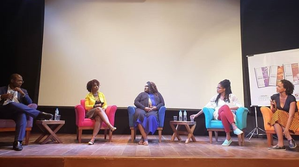 Juliana Borges, Joice Berth, Djamila Ribeiro e Silvio Almeida no lançamento da coleção Feminismos Plurais na Flip 2018