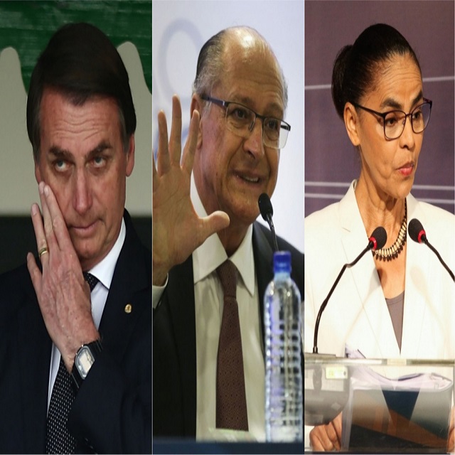 Jair Bolsonaro, Marina Silva e Geraldo Alckmin