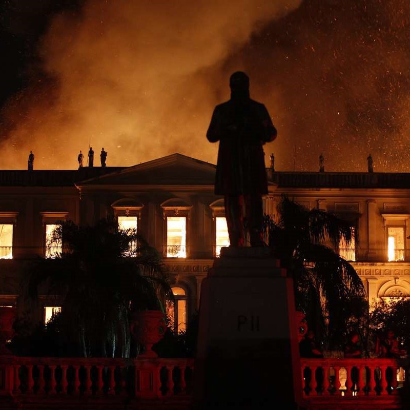 incêndio no museu nacional na quinta da boa vista no rio de janeiro