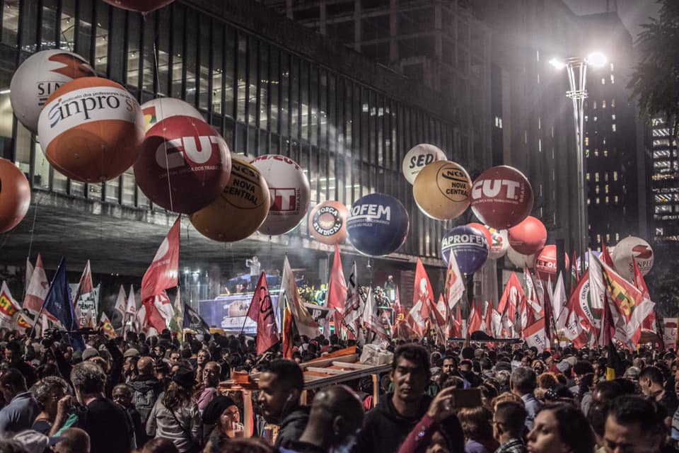 ato contra reforma da previdência em São Paulo