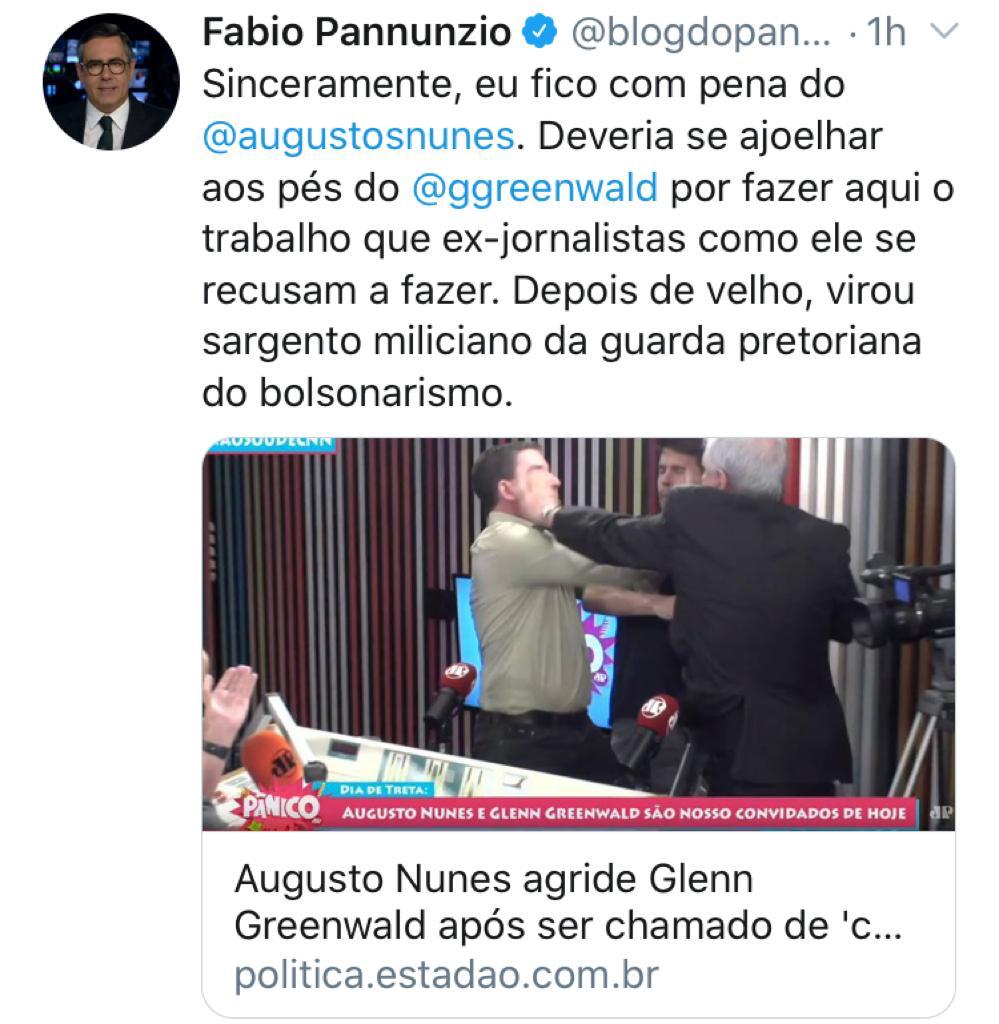 Augusto Nunes agride fisicamente Glenn Greenwald 2