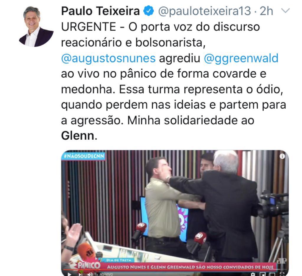 Augusto Nunes agride fisicamente Glenn Greenwald 2