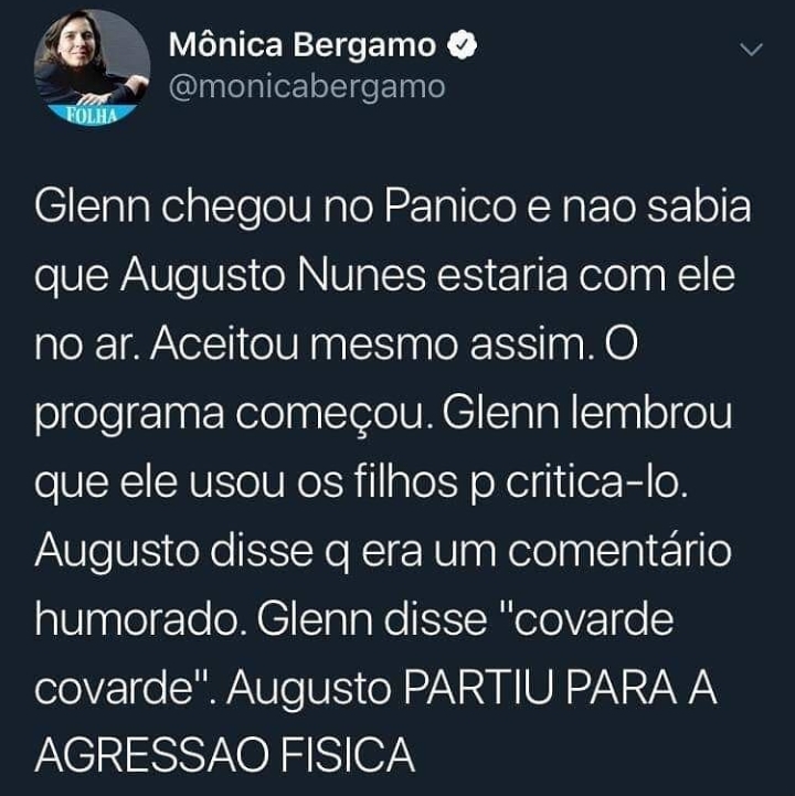 Augusto Nunes agride fisicamente Glenn Greenwald 1