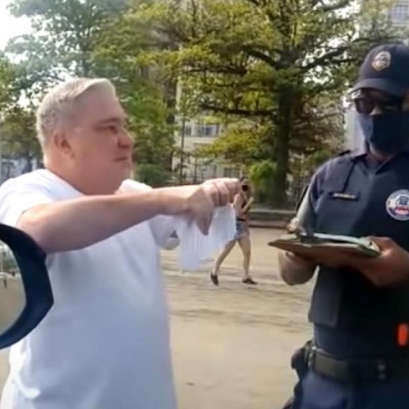 LUIZ MOREIRA O Desembargador e a Guarda Civil juiz judiciário abuso de autoridade covid pandemia coronavírus máscara desobediéncia multa