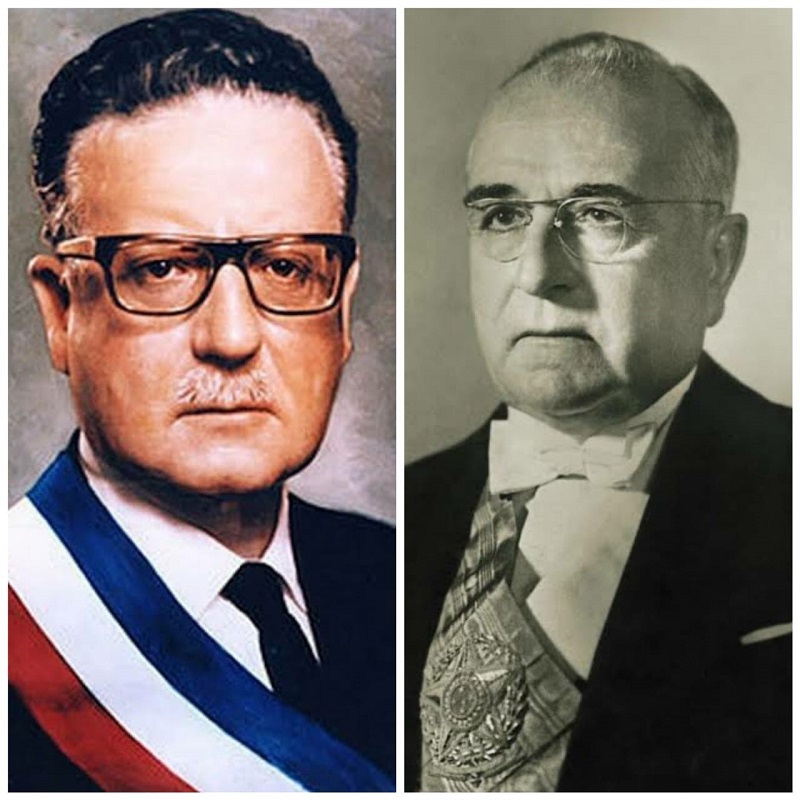 Por Itamá do Nascimento – No último dia 11 de setembro, o golpe de Estado contra Salvador Allende completou 47 anos. Tal golpe, liderado por Augusto Pinochet, ceifou não só a democracia chilena como à vida de Allende que foi assassinado no Palácio de La Moneda em virtude da sua resistência. Já no último dia 24 de agosto, completaram-se 66 anos do suicídio de Getúlio Vargas, graças a pressão que sofreu das classes dominantes locais por sua renúncia. Mas o que liga esses dois acontecimentos históricos, separados historicamente por 19 anos? Acredito que dois aspectos ligam a queda dessas duas personalidades da América Latina no Século XX: a) a produção de um documento (no caso de Vargas escrito e, no caso de Allende, pronunciado); b) a interferência estrangeira na dinâmica política dos países em questão. Sobre o primeiro ponto, estou falando da Carta-Testamento que Vargas escreveu antes de disparar um tiro no peito e do discurso proferido por Allende horas antes de sua morte, conhecido como Últimas Palavras à Nação. O objetivo do texto é mostrar as semelhanças do processo político, econômico e social que levaram a queda dessas duas figuras que, mesmo representando tendências ou ideologias políticas diferentes, foram vítimas do mesmo algoz.
