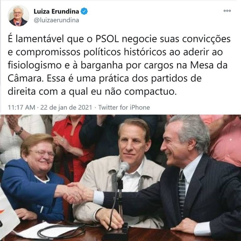 Guerra interna no PSOL, causada por Erundina, expõe as vísceras do partido erundina psol