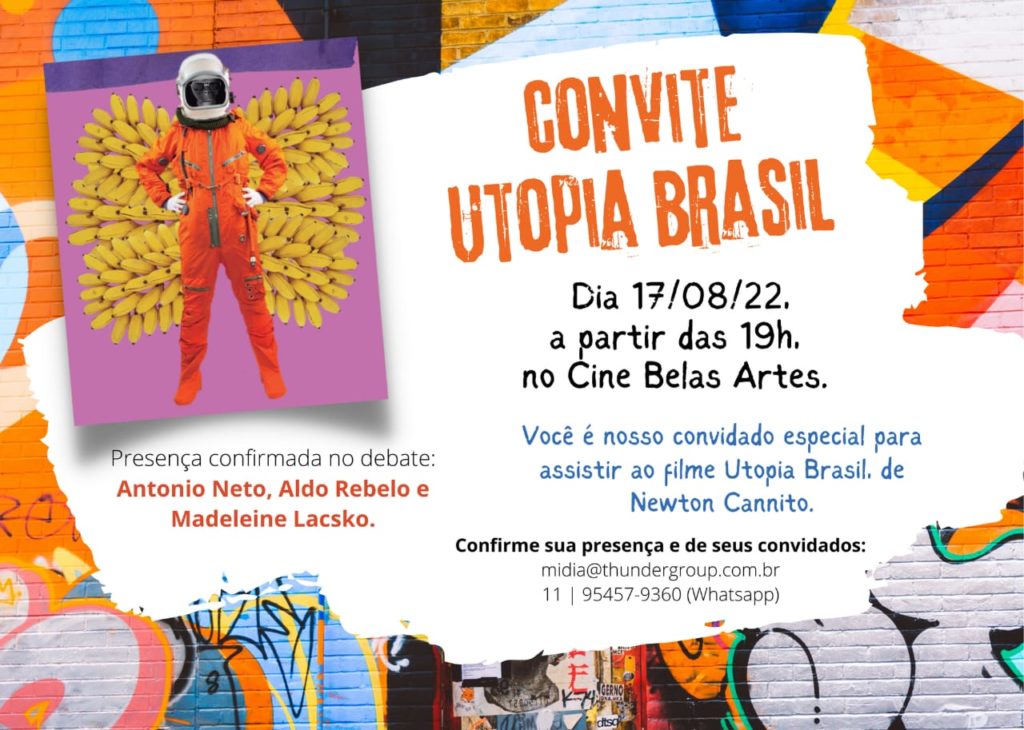 Filme 'Utopia Brasil' é lançado com a presença de Aldo Rebelo no Cine Belas Artes